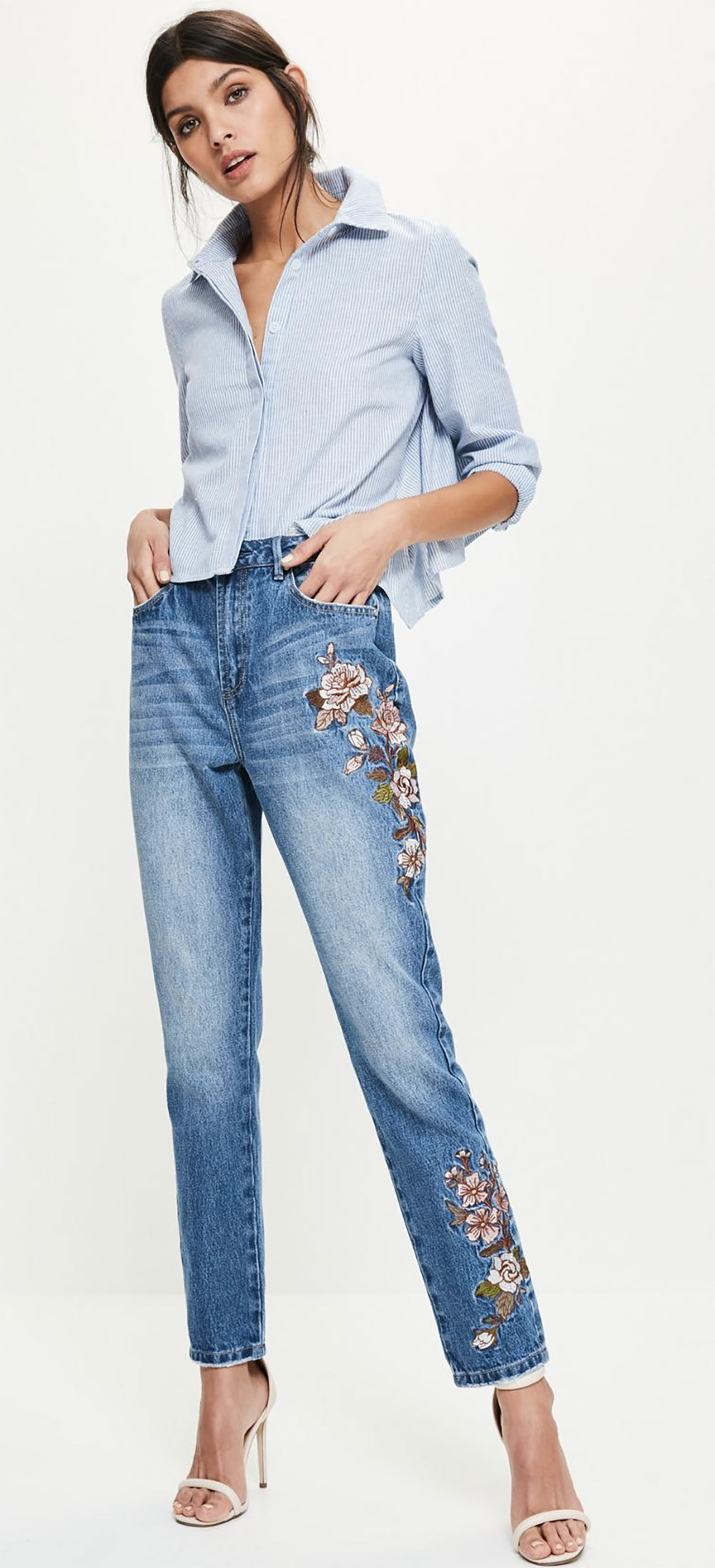 floral jeans