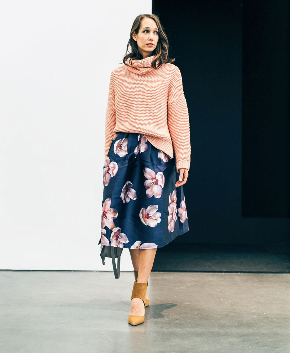 floral midi skirt