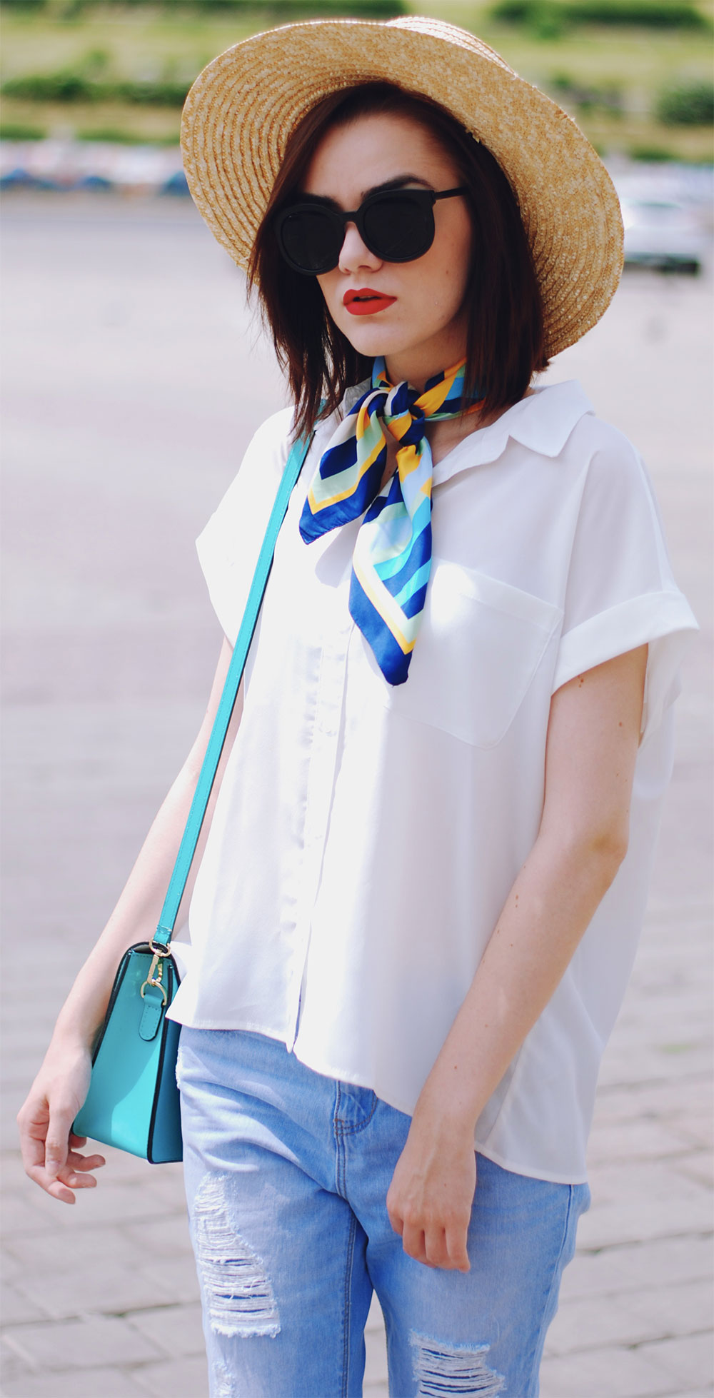 silk scarf outfit