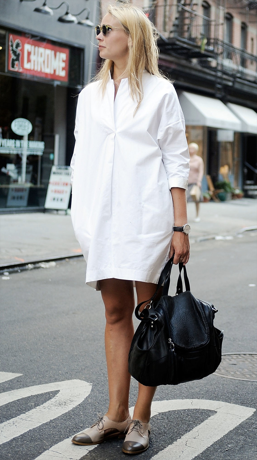 white shirt dress