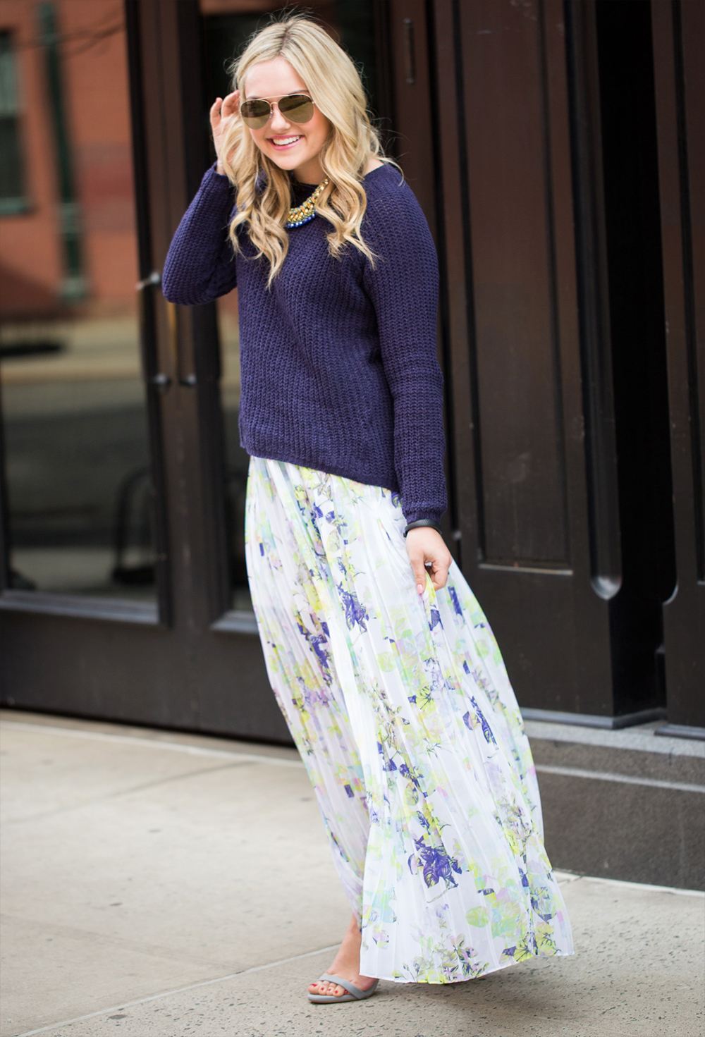 chunky navy sweater