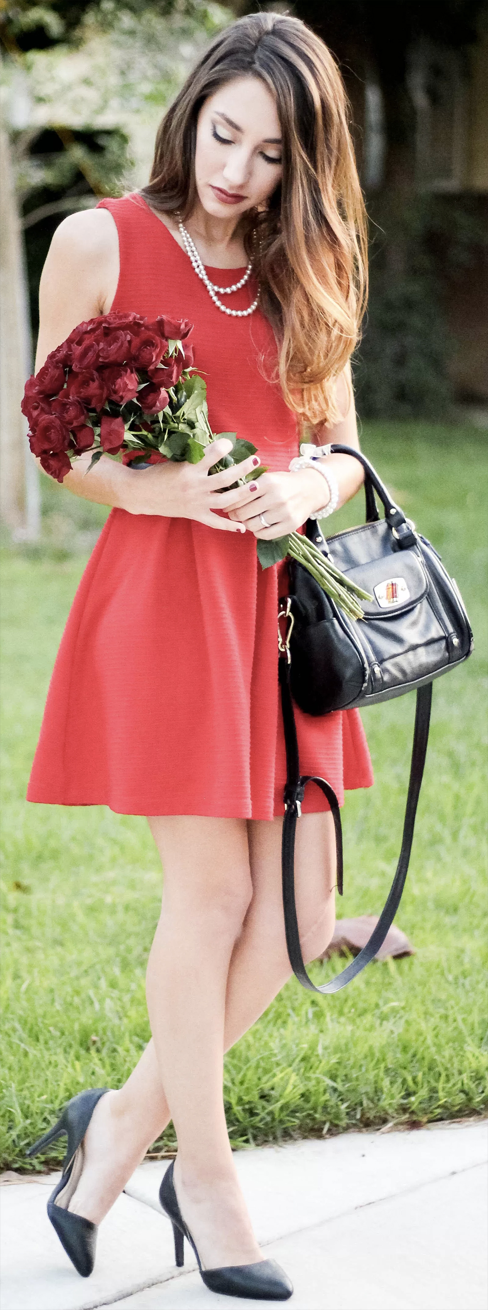 red dress