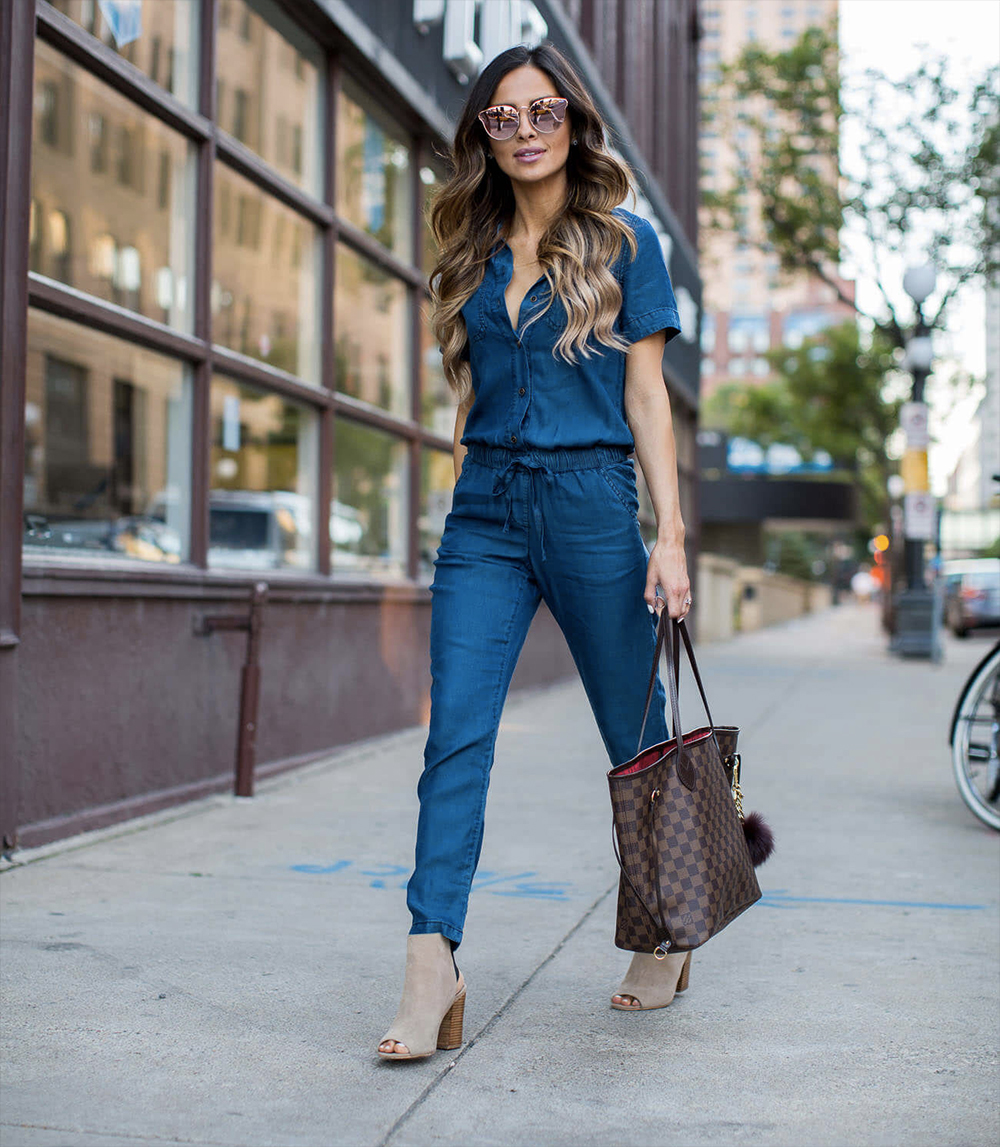 shoes to wear with denim jumpsuit