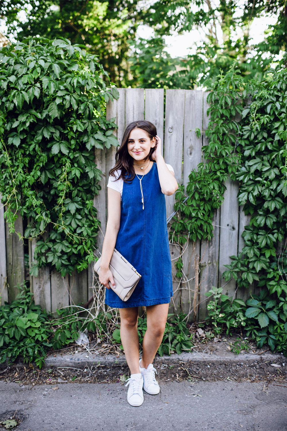 dark denim dress outfit