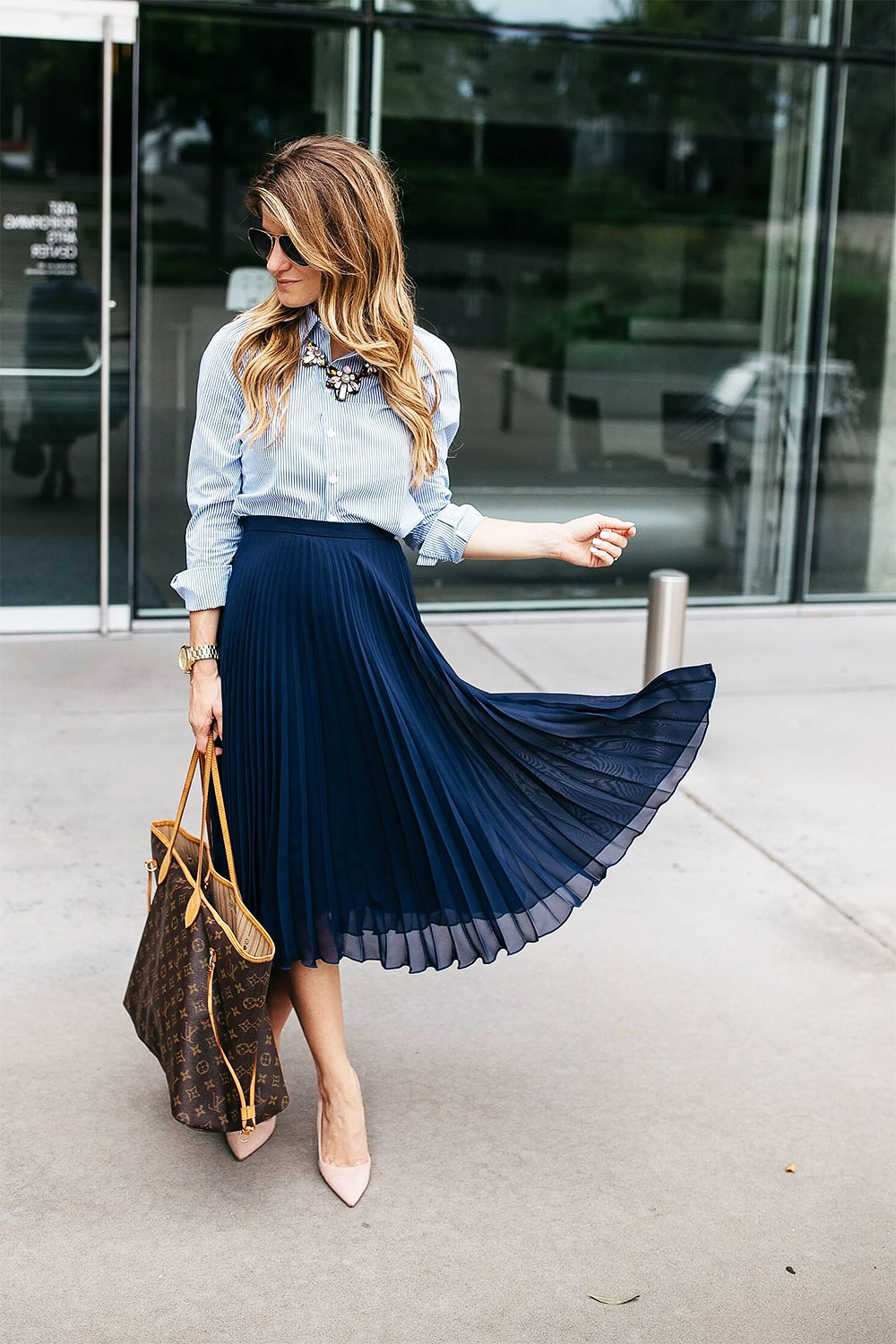 feminine blue skirt