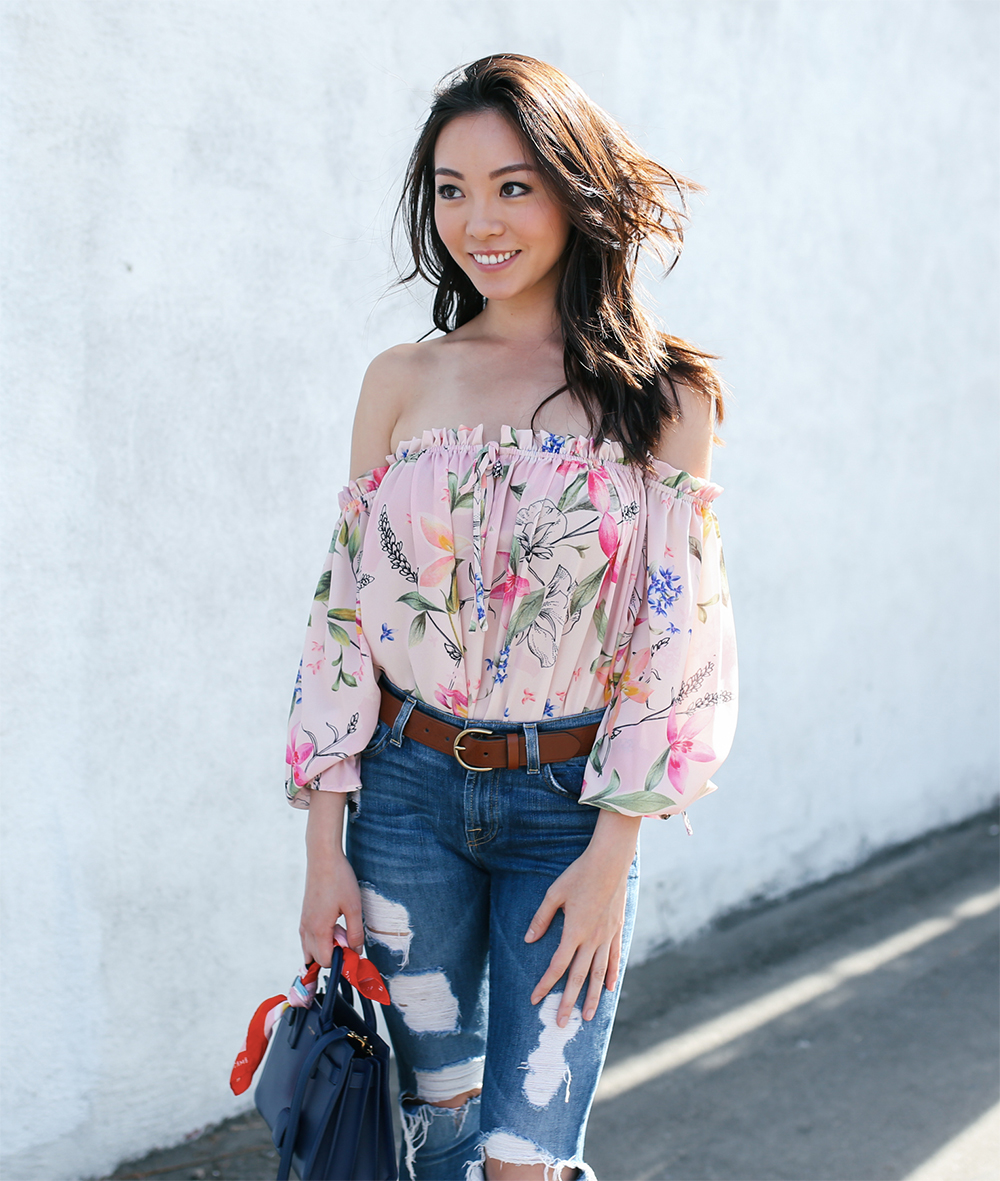 off the shoulder outfit