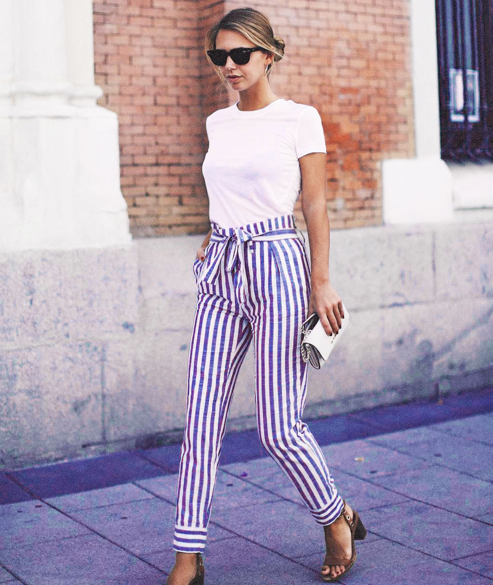 striped pants outfit ideas
