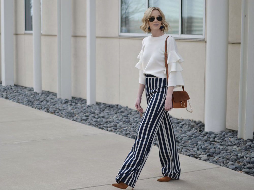 striped pants outfit