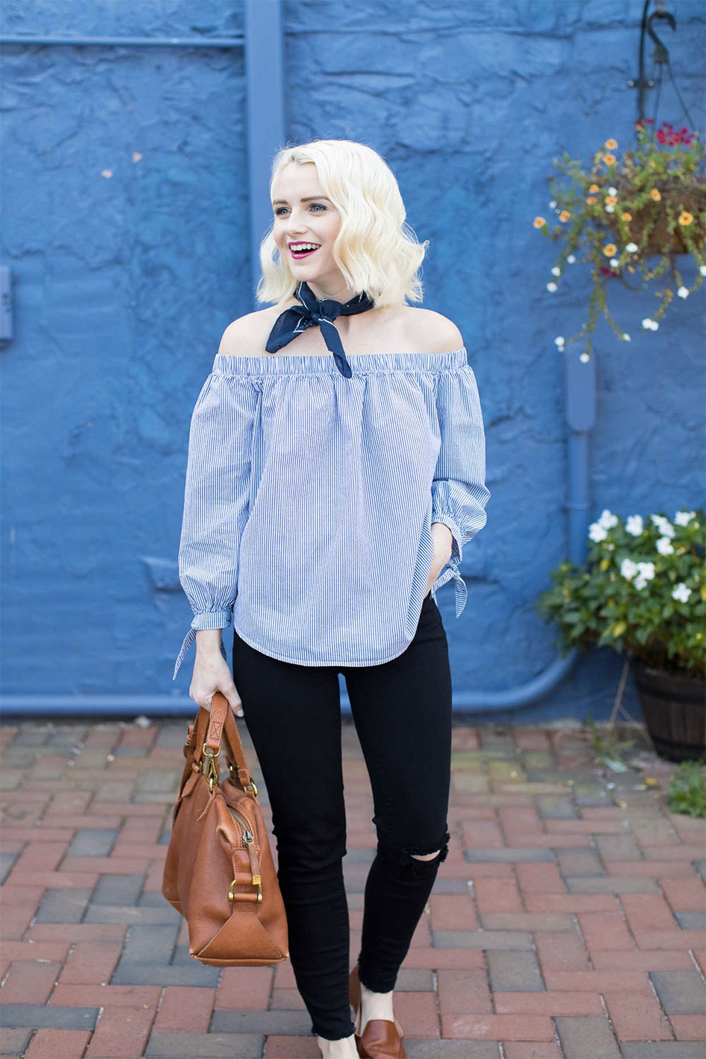 off the shoulder outfit