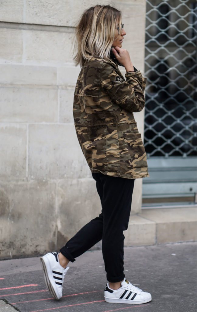 military jacket sneakers