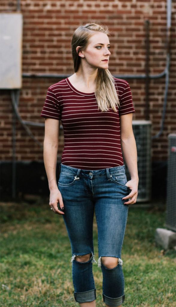 striped bodysuit