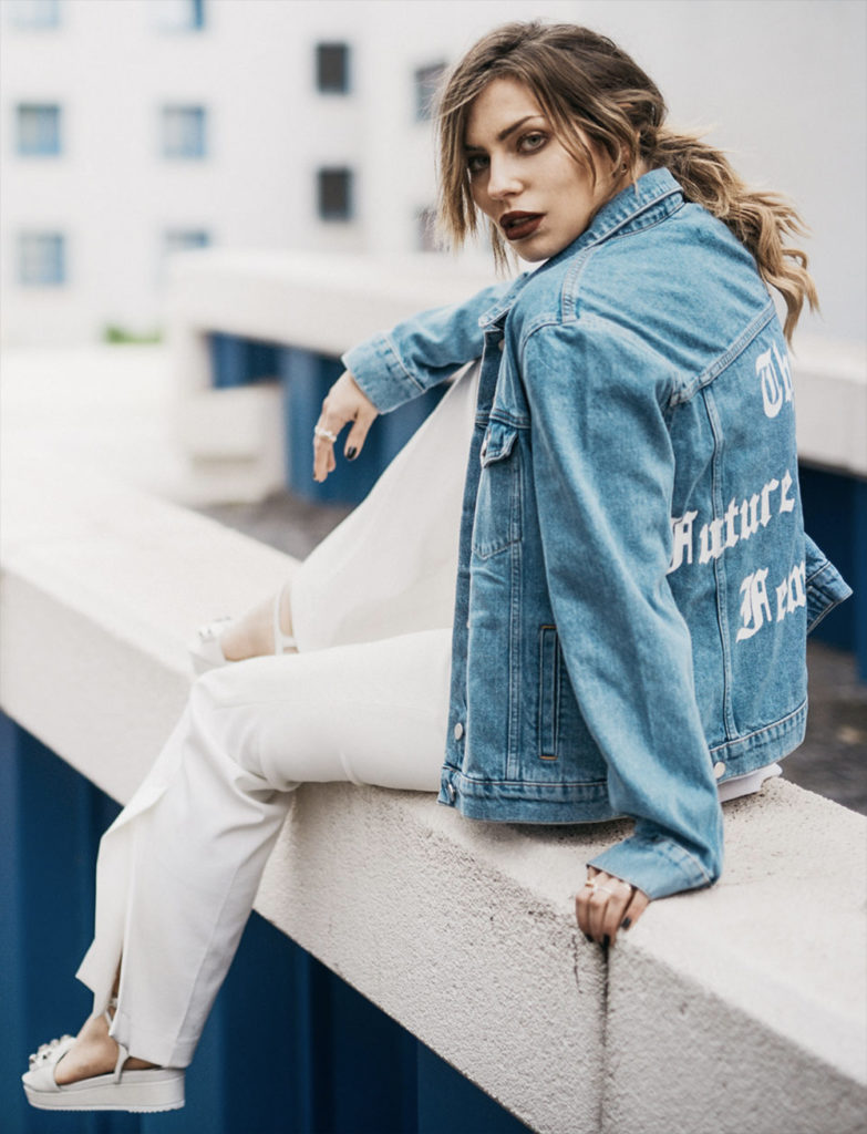 athleisure denim jacket