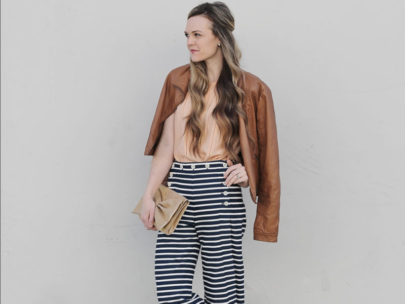 striped trousers outfit