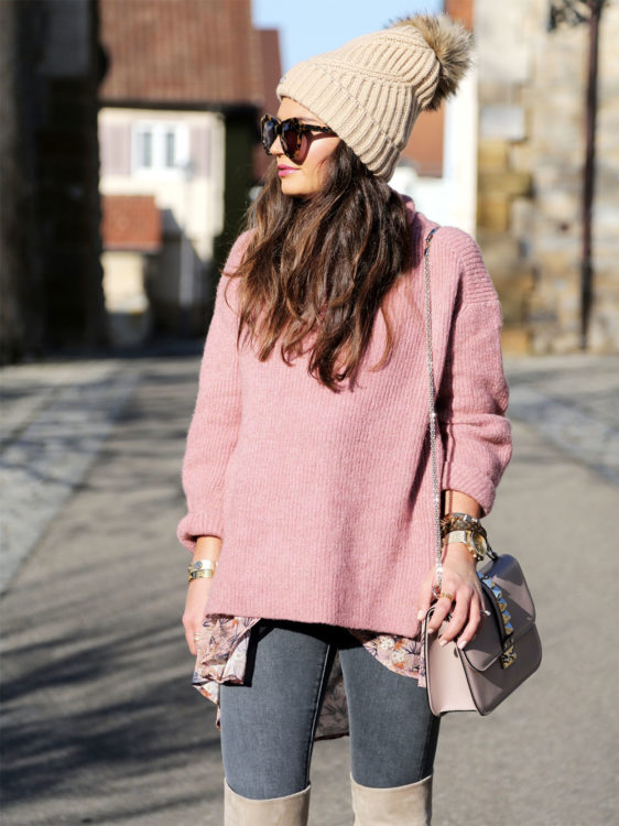 pink pullover outfit