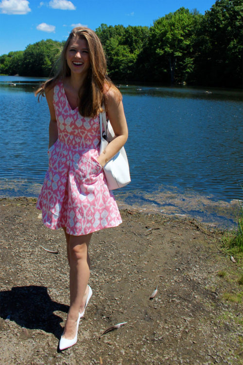 pink white dress